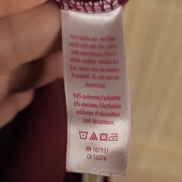 Justice Maroon Gold Velour Hooded Dance Sweatshirt 12 - Picture 7 of 7